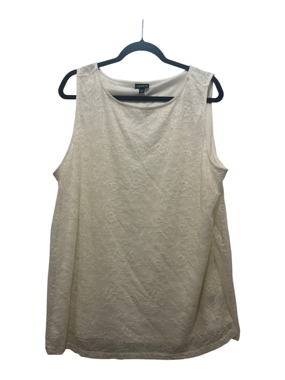 Torrid Cream Lace Sleeveless Top